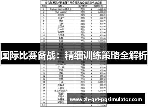 国际比赛备战：精细训练策略全解析