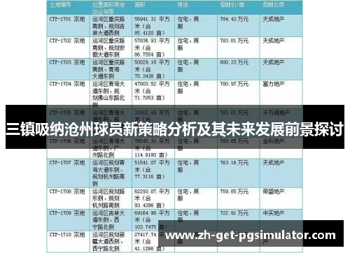 三镇吸纳沧州球员新策略分析及其未来发展前景探讨